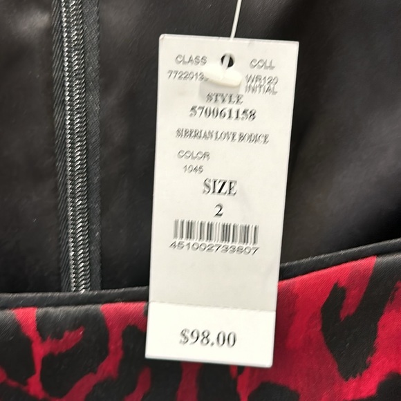 Red Leopard-Print Bodice | Size 2 | Color Red and Black | WHBM - Picture 4 of 4